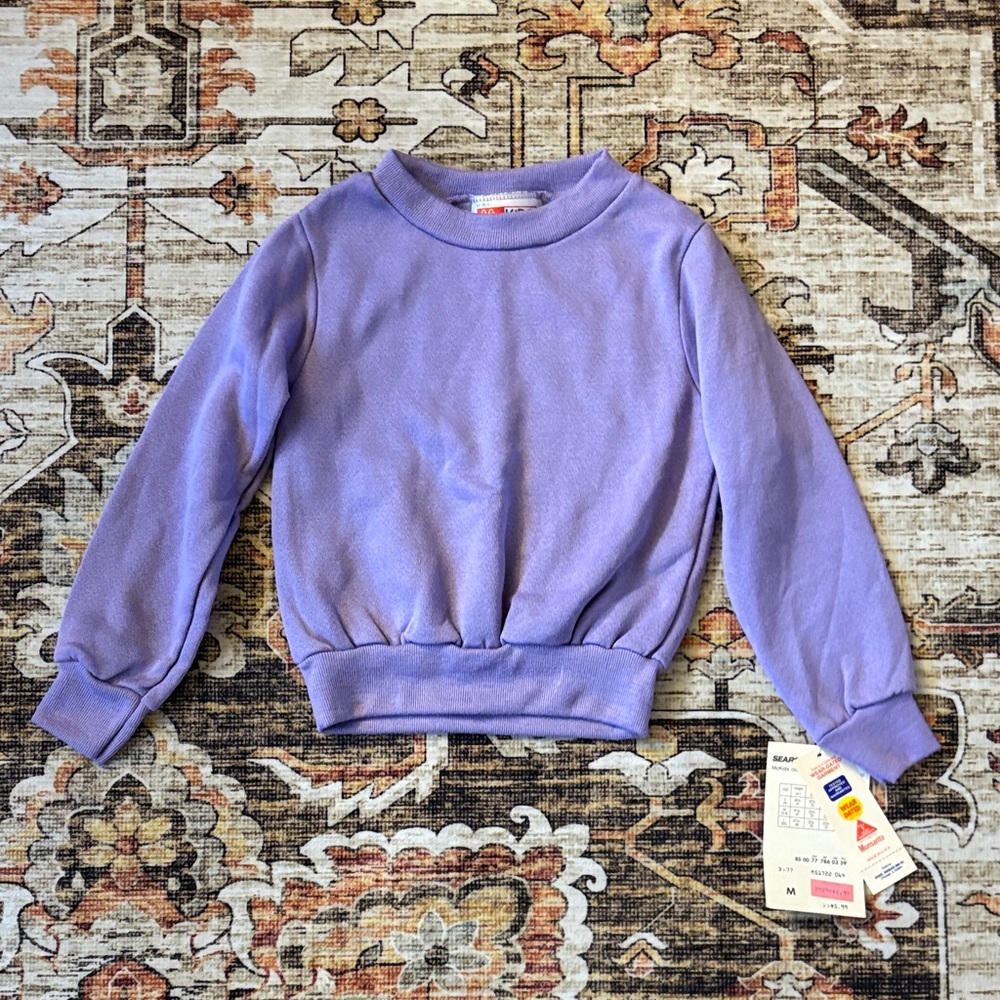 NWT Vintage McKids 80s Purple Sweatshirt sz M